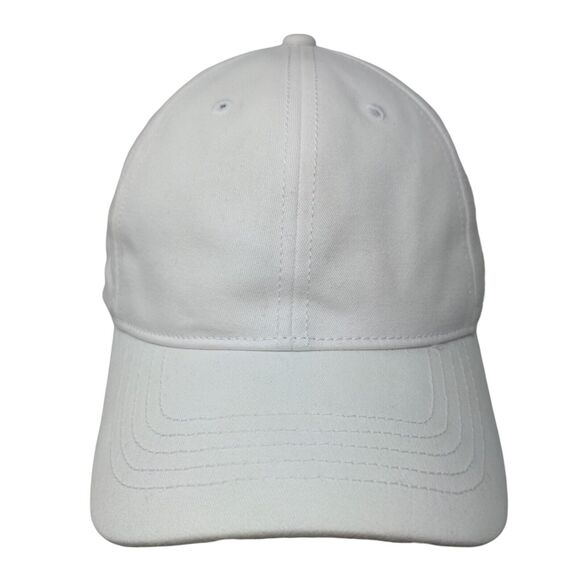 Unbranded Slideback Hat White OSFM Adjustable Solid 6 Panel Blank - Picture 1 of 8